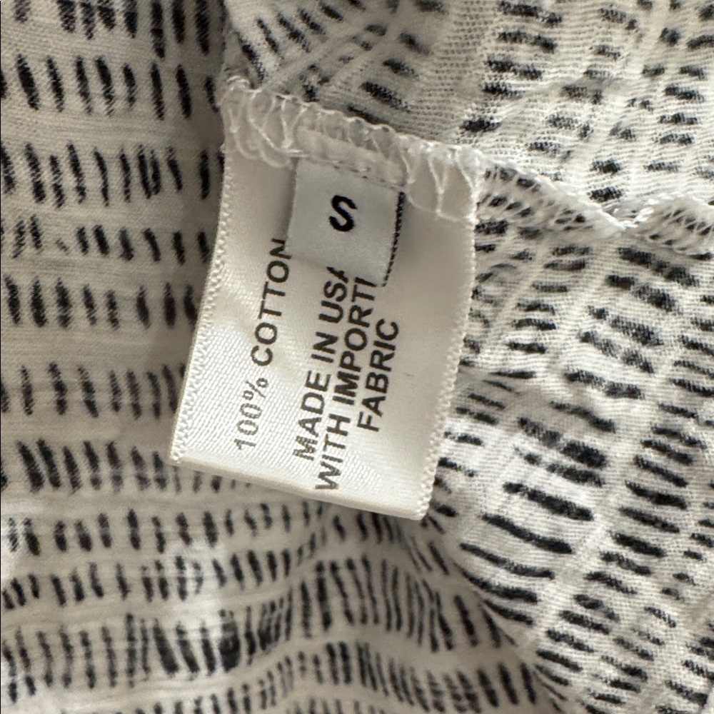 Proenza Schouler Scoop Neck 100% Cotton Long Sleeve Top, Black and White, Small - Picture 4 of 4
